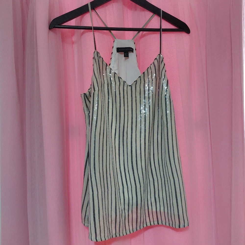 Sequin Banana Republic Striped Tank Top (Small)